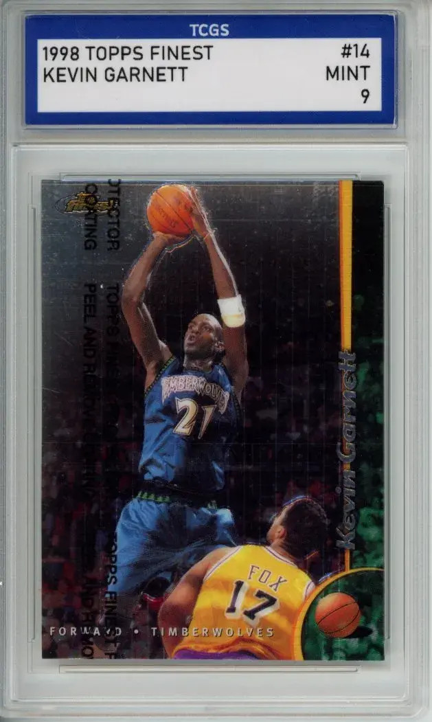 1998 TOPPS FINEST #14 KEVIN GARNETT MINNESOTA TIMBERWOLVES TCGS MINT 9 N1