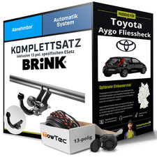Für TOYOTA Aygo Fliessheck Typ B4 Anhängerkupplung abnehmbar +eSatz 13pol 06.14-