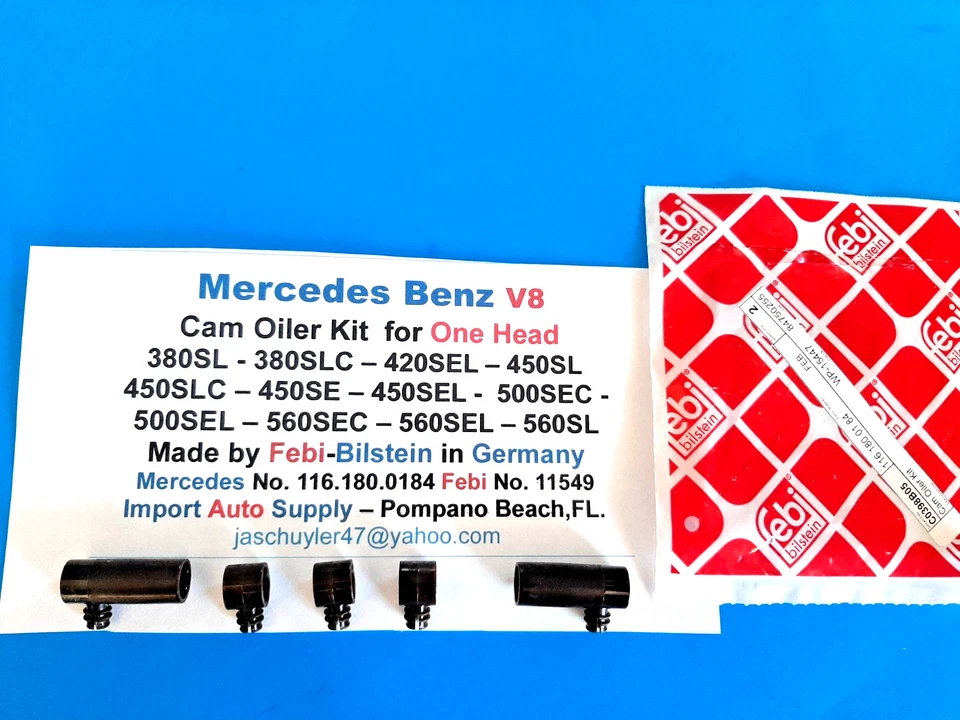 Kit de engrasador de árbol de levas Mercedes-Benz V8 380, - 420SEL - 450 - 500 - 560 - 76-91 Foto 3 de 3