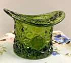 Fenton Green Glass Top Hat