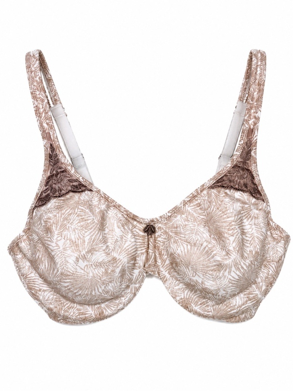 Bali Passion for Comfort Minimizer Underwire Bra 34C Palm Print Full Coverage