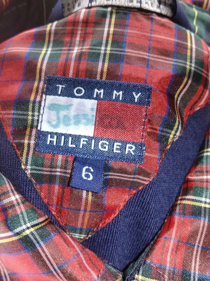 Jaqueta xadrez Tommy Hilfiger feminina tamanho 6 multicolorida com zíper completo - Imagem 4 de 4