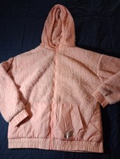 NIKE Sherpa Full Zip Hooded Pink Furry Athletic Jacket CZ4624-697 GIRLS Size XL