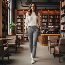 Slim Ankle Stretch Heather Gray Pants Size 8 A New Day