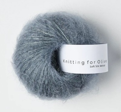 Knitting For Olive Soft Silk Mohair (25g) Fb. Dusty Petroleum Blue