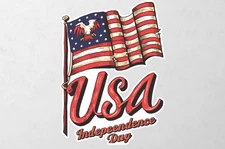 Retro 4 Of July Independence DBumper,Wall,Etc Sticker Vinyl Decal 5" FreeSticker