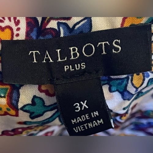 Talbots - Blusa Floral Azul y Marrón Talla 3X - Imagen 6 de 7
