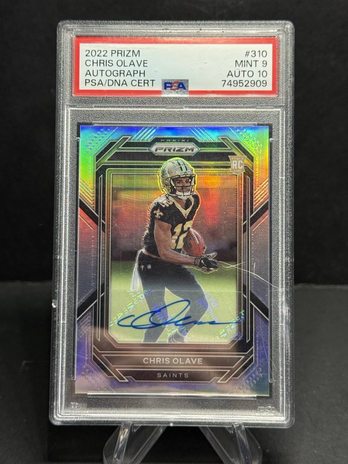 2022 Panini Prizm Rookies Chris Olave #310 Silver Prizm Autographs PSA 9 Auto 10