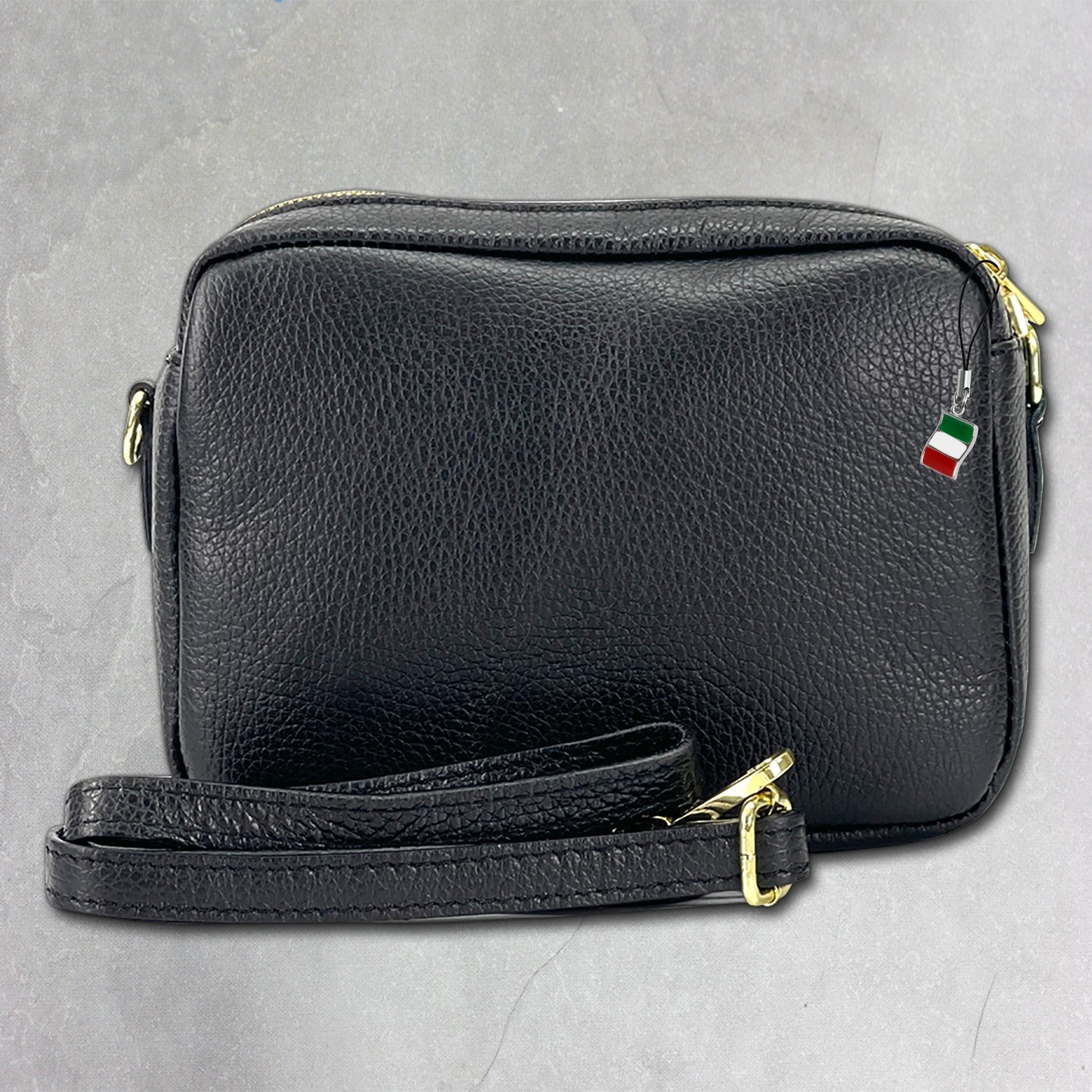 Borsa A Spalla Donna Florence In Vera Pelle Nera OTF809S
