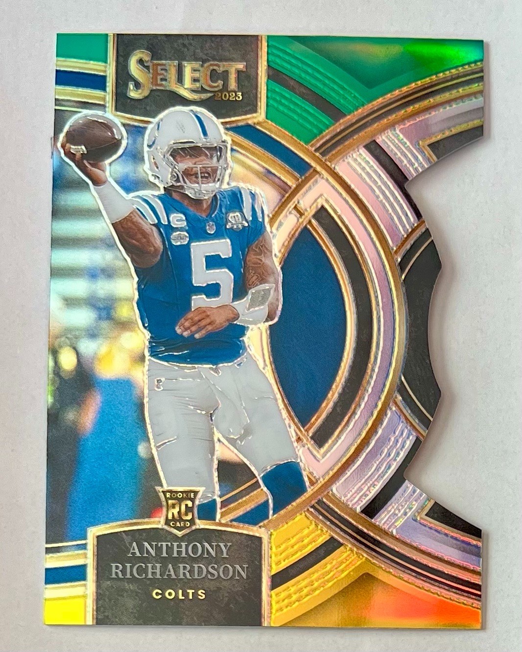 2023 Select Premier Yellow Green Die Cut Anthony Richardson #117 (RC)