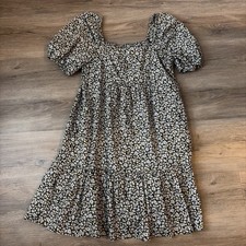 100% Cotton Uniqlo Women’s Floral Puff Sleeve Dress Size Medium