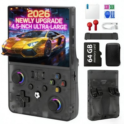 Rhesusco 2026 NEW Upgrade R36MAX   Retro Handheld, R36max  -black-64gb 