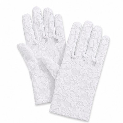 Vintage Lace Floral Jacquard Short Wrist Gloves Wedding UV Protection