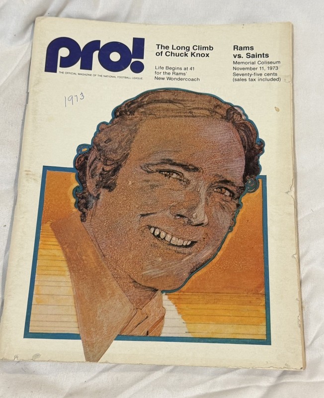 Los Angeles Rams vs New Orleans Saints game program. Nov 11, 1973