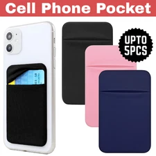Adhesive Silicone Credit Card Pocket Sticker Pouch Holder Case For Cell Phone