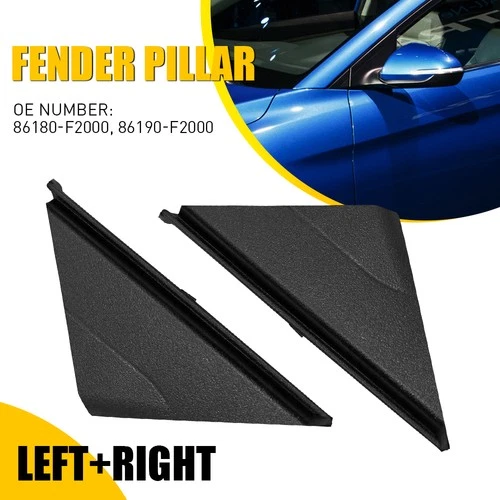 Pair Right & Left Fender Pillar Trim Mirror Corner For Hyundai Elantra 2017-2020