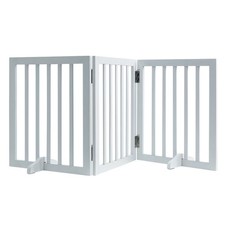 24x60 inch Free Standing Dog Gate Freestanding Pet Gate Foldable White