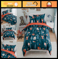 Ultra Soft Woodland Animal Kids Bedding Set, 4-Piece Full Comforter Set for Boys