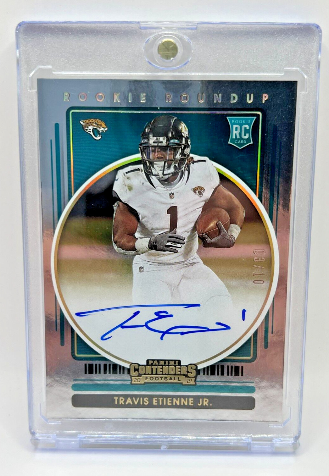 Travis Etienne Panini Contenders 2001 Rookie Ticket Autograph #TET Gold