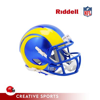 aerodynsmic football helmet Los Angeles Rams Riddell Speed Mini Football Helmet
