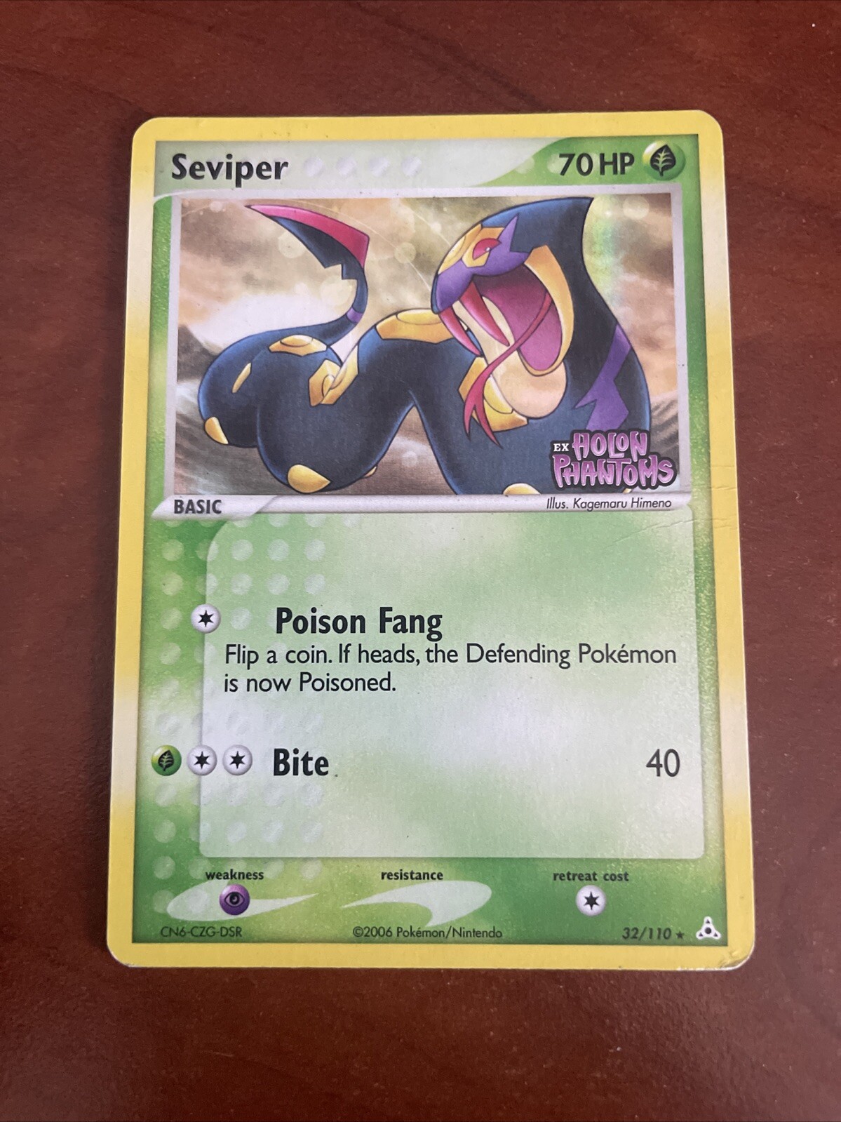 2006 Pokemon Card Seviper Ex Holon Phantoms 32/110 Reverse Holo Rare Stamped