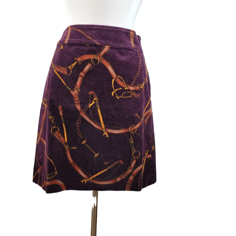 Falda Talbots Talla 6 Terciopelo Pana Royalcore Dark Academia Ecuestre Línea A Foto 3 de 4