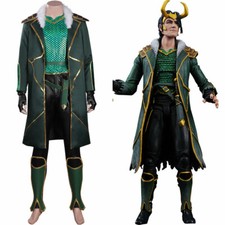 Loki Cosplay Costume Men full set Outfits Halloween Carnival Suit Party Dress: