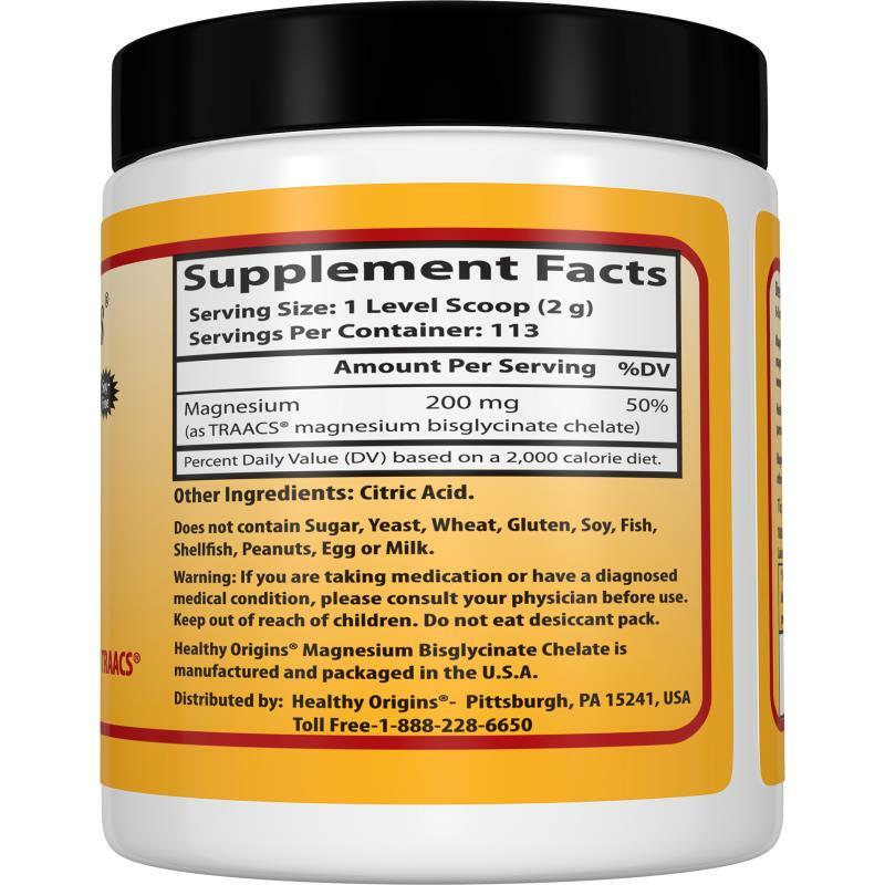 Pure Traacs Magnésium Bisglycinate Chélate Poudre 227g Cœur Cardio