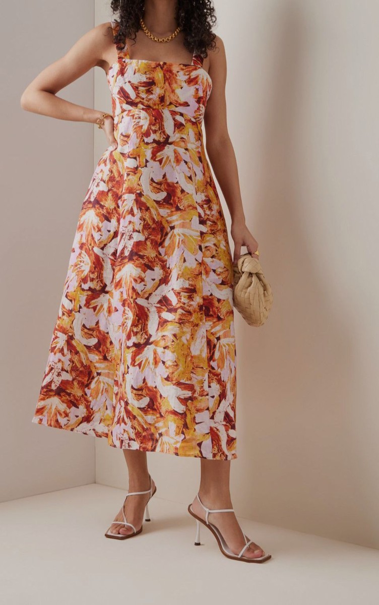 acler dress orange Acler Orange Pleated Dress by Acler