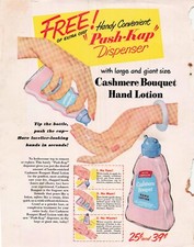 1950 VTG Print Ad Cashmere Bouquet Hand Lotion Lanolin Colorful Beauty