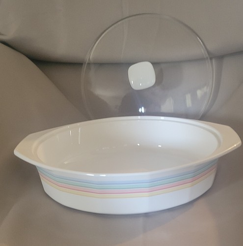 Casseruola Piatto Fire Ice AA027 Studio Nova Strisce Arcobaleno 10" Tonda con Coperchio - Foto 7 di 11