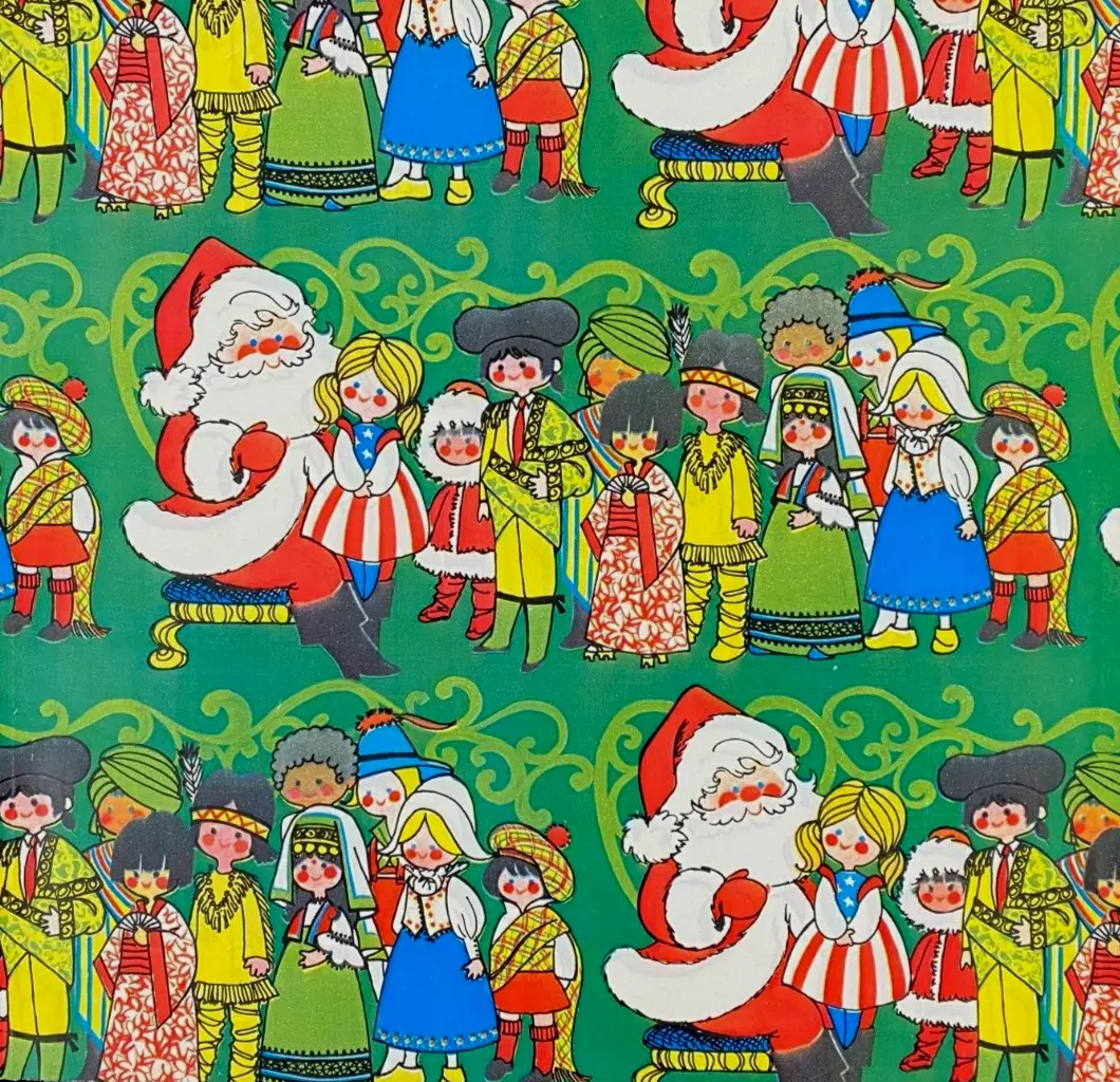 1950's Christmas Paper  Vintage christmas wrapping paper, Vintage