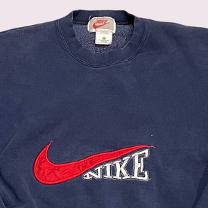 Vintage 80s Sudadera Nike Air centro Swoosh logotipo cuello redondo  Etiqueta Azul Talla Xl Gris | eBay