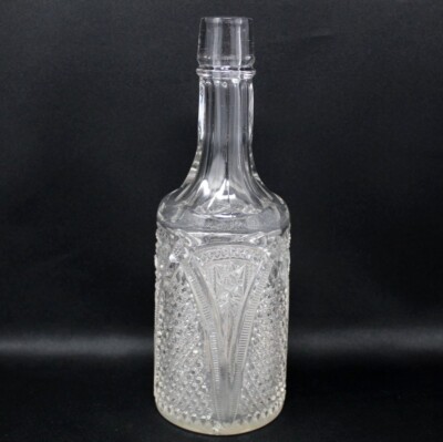 ANTIQUE EAPG~US GLASS CO ''MASSACHUSETTS'' #15054 DECANTER/WHISKY BOTTLE 1898