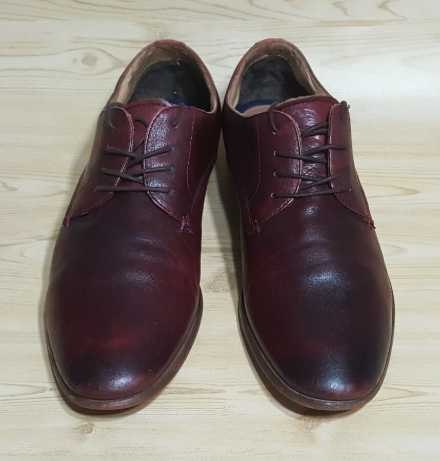 Aldo Oxfords Shoes Mens Burgundy Leather Lace Up Shoes Size  display picture 2