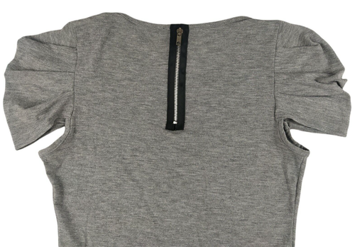 Forever 21 Shirt Womens Size L/G XXI Silver Grey Short Sleeve Top Made In USA - Picture 3 of 12