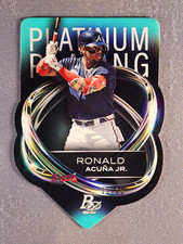 2023 Bowman Platinum Plating Die-Cut #PPD-18 Ronald Acuna Jr Aqua /25 SSP Rare