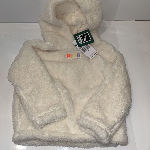 PUMA SZ 5 Girls white fluffy hoodie 
