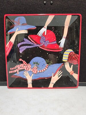 Certified International Susan Winget RED HAT SOCIETY 13'' Square Serving Platter