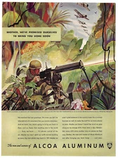 ALCOA Aluminum Company of America Print Ad WWII Vintage Advertisement 1942