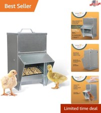 11.5lb Galvanized Chicken Feeder - Weatherproof  Rat Proof Poultry Feeder