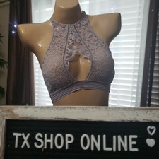  50 SMALL Victoria's Secret Keyhole High Neck Lace Bralette NWT