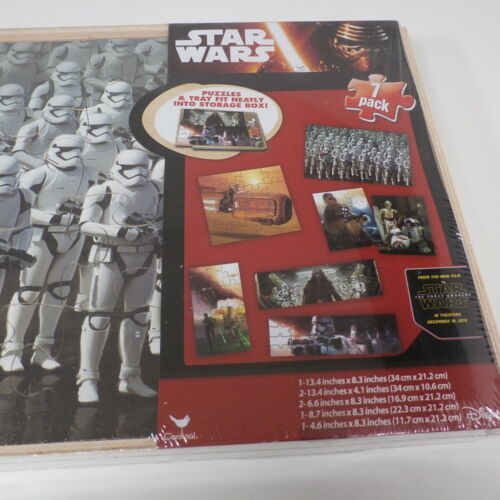 New 2015 STAR WARS Cardinal Disney Lucasfilm Ltd. 7 Pack Wood Puzzles Sealed - Picture 3 of 6