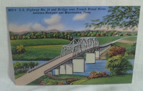 U.S. Highway 25 Newport Morristown Tennessee Vintage Postkarte unbenutzt. - Bild 1 von 2