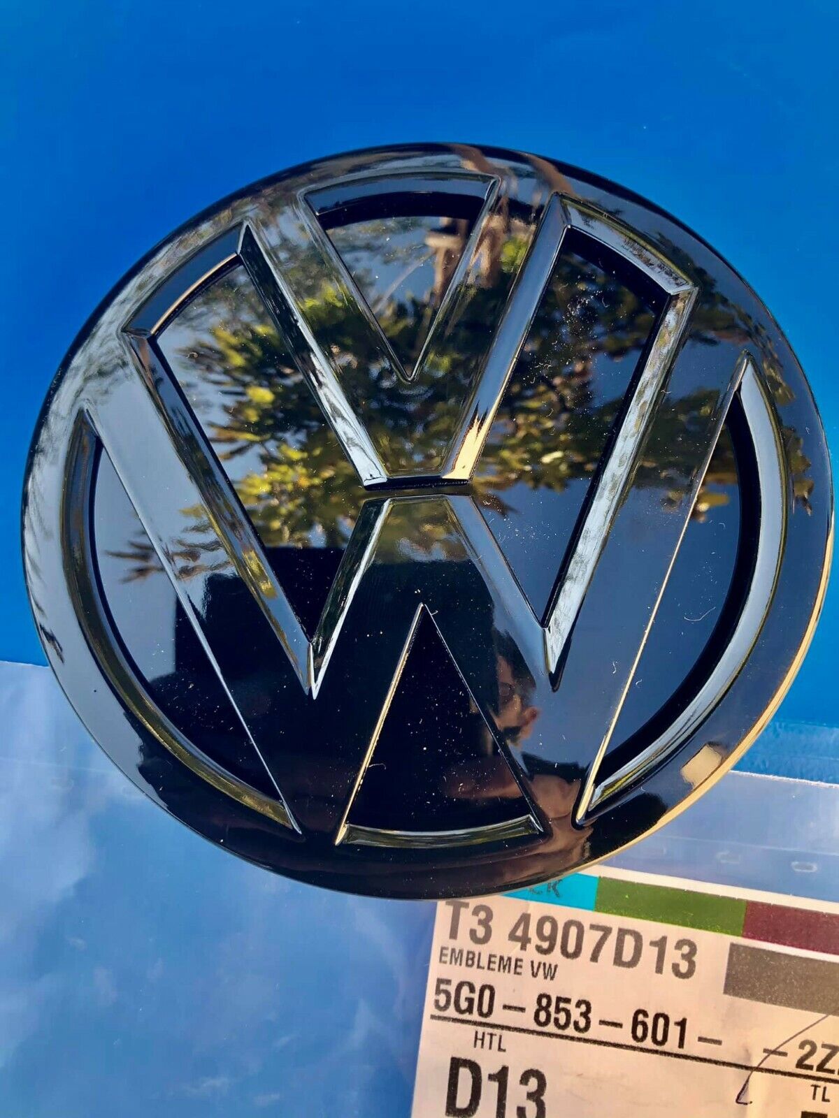 Logo VW Rear Golf VII 7 MK7 Czarny Błyszczący Oryginalny 5G08536012ZZ Nowy Gti R Tanio, wyprzedaż