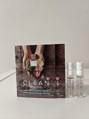 2 X CLEAN RESERVE WARM COTTON by Clean (UNISEX) - EAU DE PARFUM SAMPLE SPRAY
