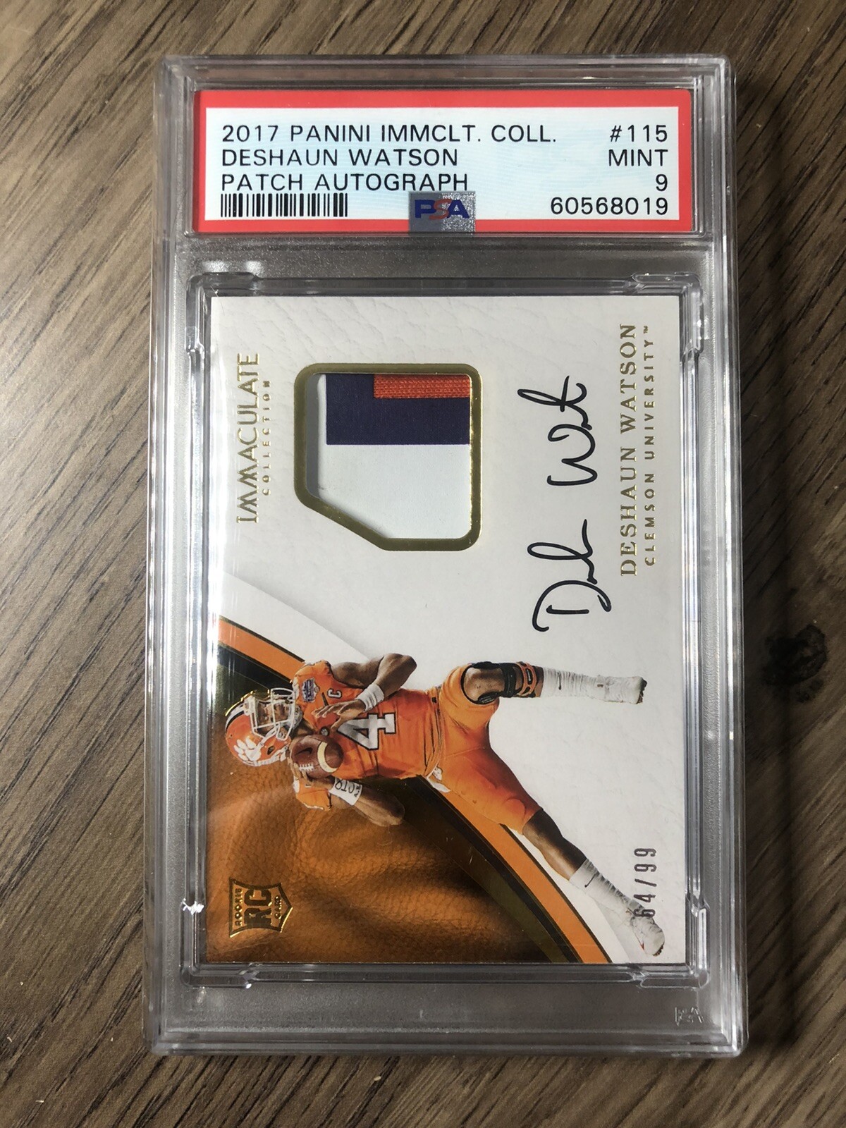Deshaun Watson Panini Immaculate Collegiate #115 Patch Autograph