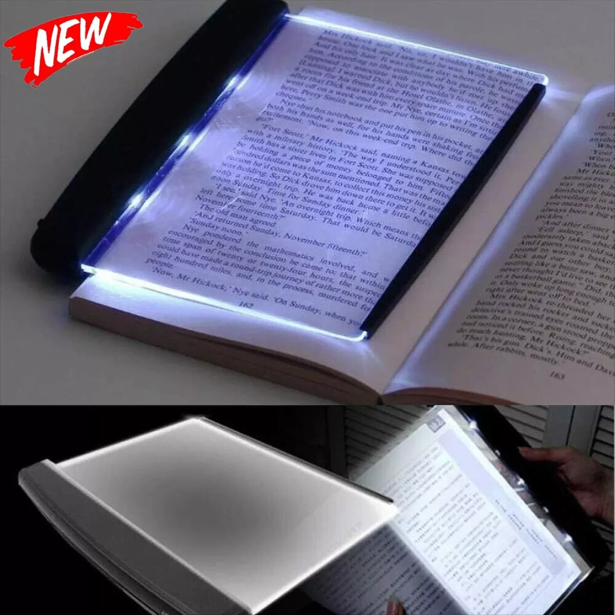 Lightweight LED Book Light Reading Night Flat Plate Panel Lamps