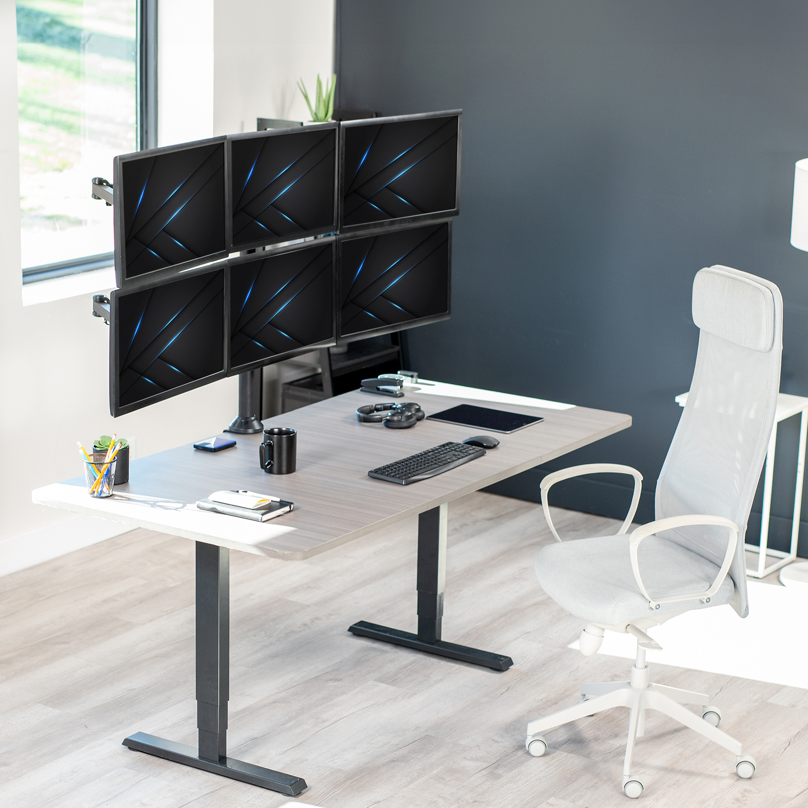 VIVO Steel Hex Monitor Desk Mount Adjustable Stand | Six (6) Screens up ...