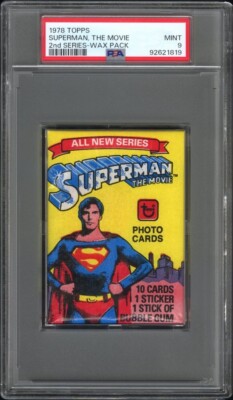 1978 Topps SUPERMAN The Movie 2nd Series Vintage Wax Pack - PSA 9 MINT (POP 5)